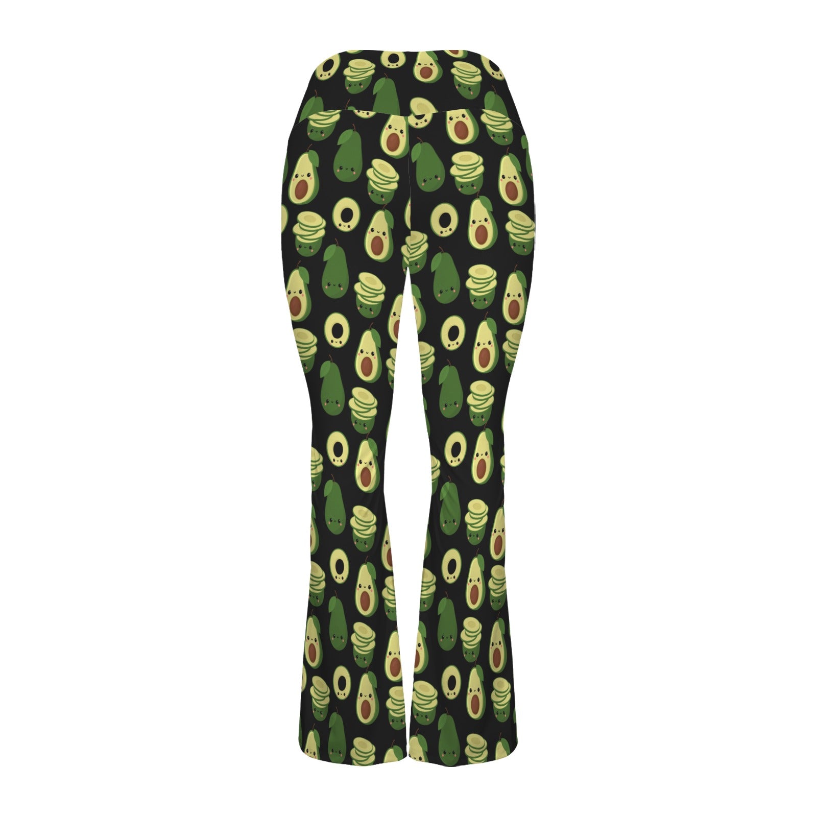 Cute Avocados High Waist Crossover Tummy Control Flare Leggings High Waist Flare Leggings Food Printed Offshore