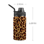 Leopard Print Kids Water Bottle with Chug Lid (12 oz) One Size Kids Water Bottle with Chug Lid animal Printed Offshore