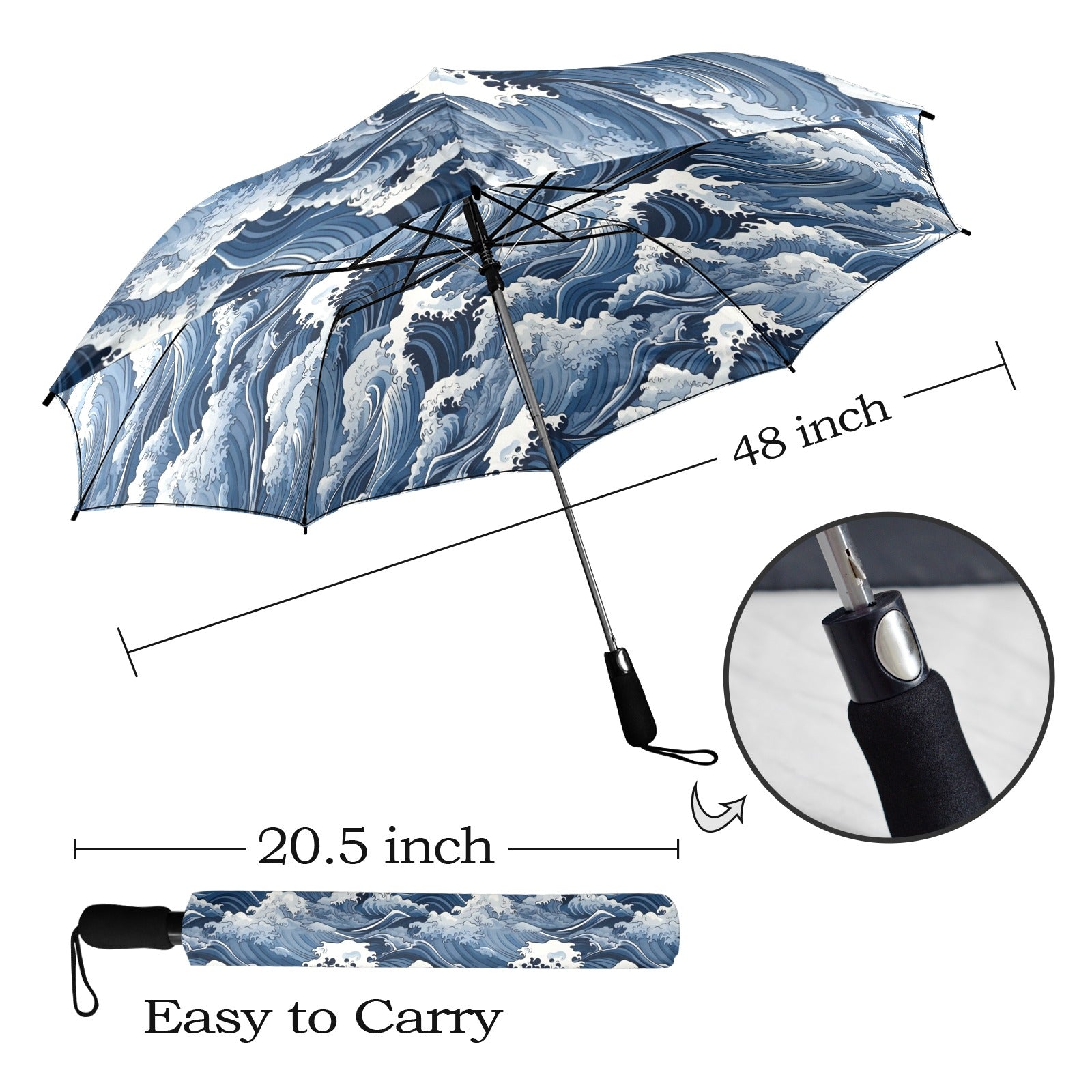 Japanese Waves - Umbrella Umbrella Ocean Printed Offshore