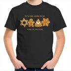 Gingerbread, It's The Sweetest Time Of The Year, Christmas - Kids Youth T-Shirt Black Kids Christmas T-shirt Christmas Printed In Australia