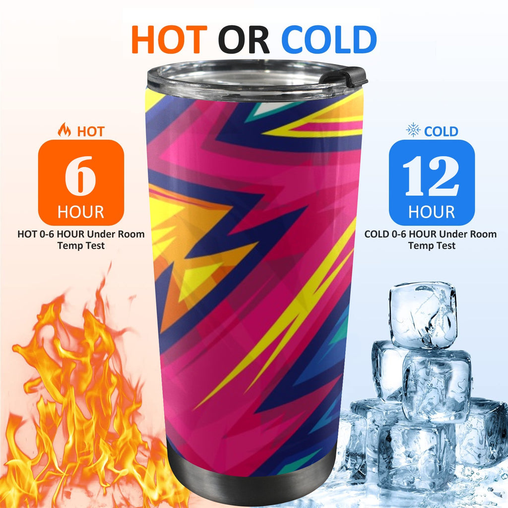 Abstract Bright - 20oz Mobile Tumbler with Lid (Black Lock) 20oz Travel Mug Printed Offshore