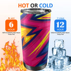 Abstract Bright - 20oz Mobile Tumbler with Lid (Black Lock) 20oz Travel Mug Printed Offshore