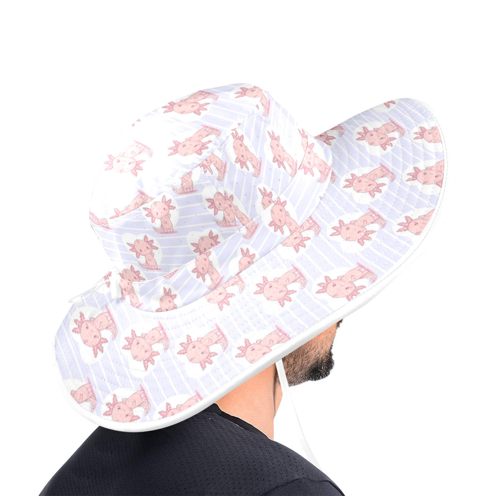 Axolotl Love Wide Brim Bucket Hat Wide Brim Bucket Hat animal Printed Offshore