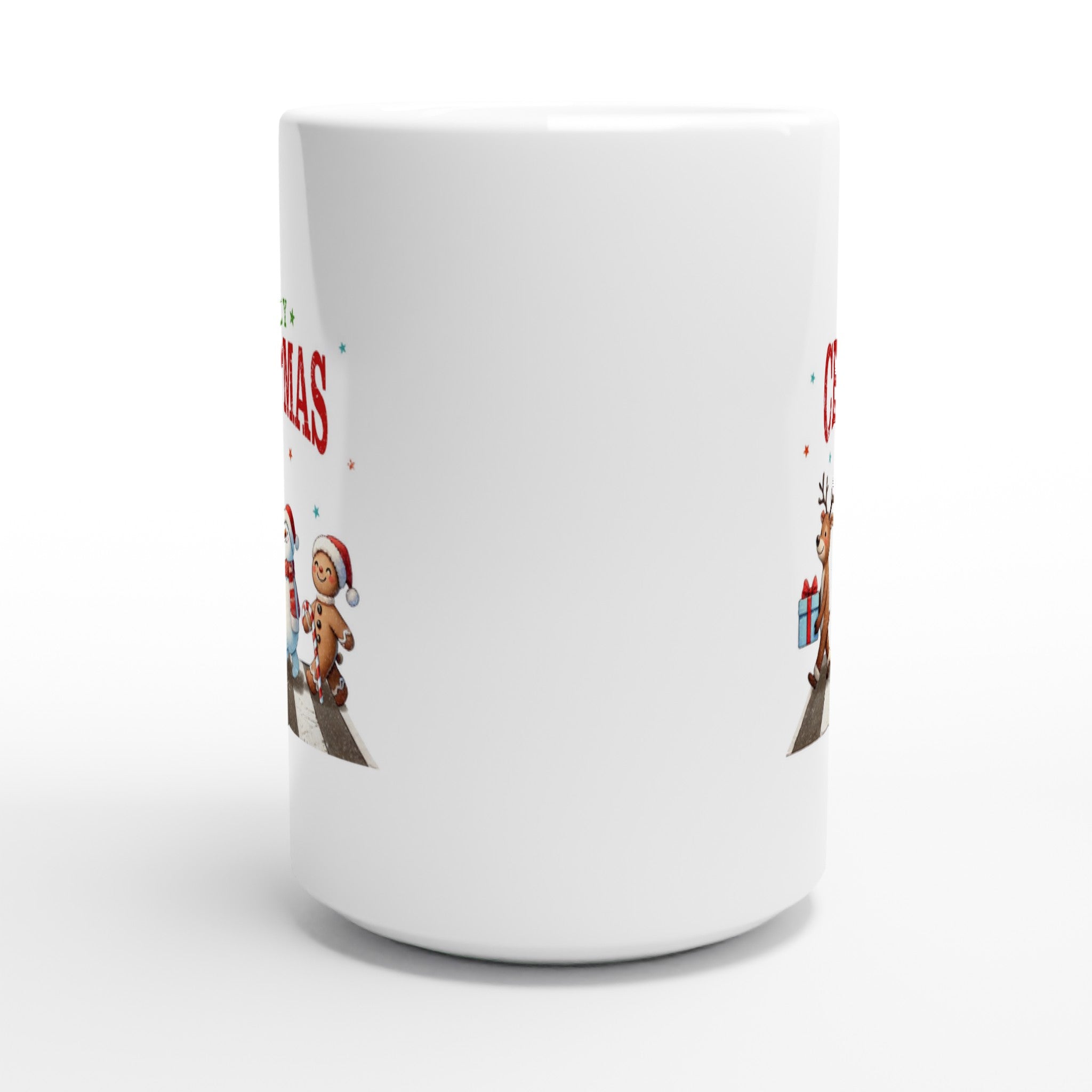 Fab Four, Merry Christmas - White 15oz Ceramic Mug Christmas 15oz Mug Christmas Globally Fulfilled
