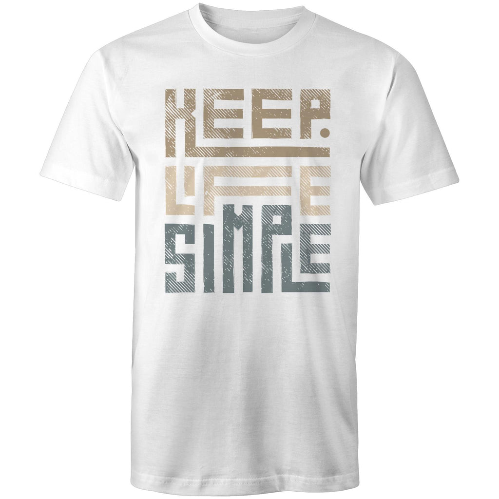 Keep Life Simple - Mens T-Shirt White Mens T-shirt Positivity Printed In Australia