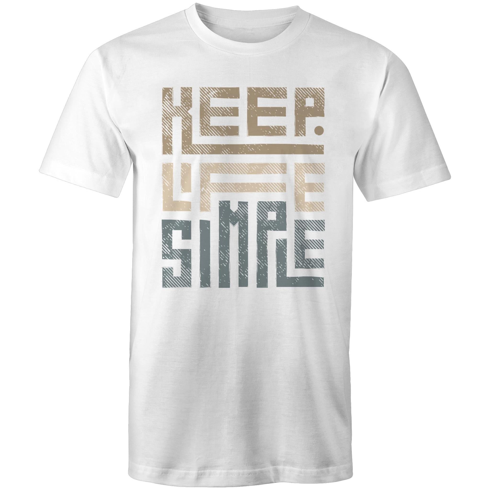 Keep Life Simple - Mens T-Shirt White Mens T-shirt Positivity Printed In Australia