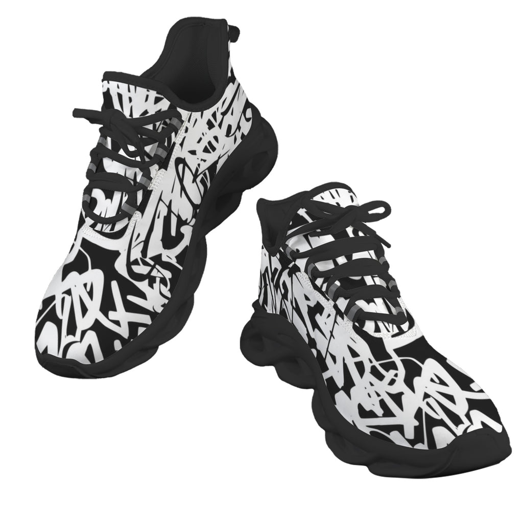 Graffiti Black Women's Twisted Sole Sneakers