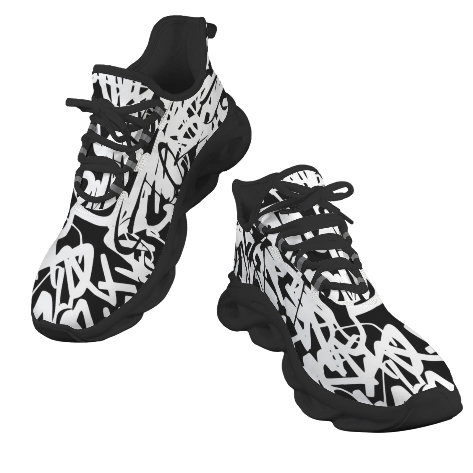 Graffiti Black Women's Twisted Sole Sneakers