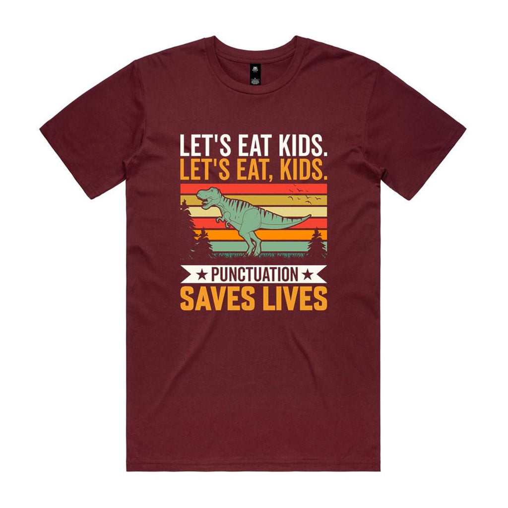 Punctuation Saves Lives, Dinosaur Men's AS Colour T-shirt