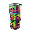 Crosshatch Geometric - 20oz Mobile Tumbler with Lid (Black Lock) One Size 20oz Travel Mug Printed Offshore