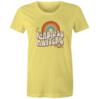 Kindness Matters - Womens T-shirt Yellow Womens T-shirt Kindness Positivity Printed In Australia Retro
