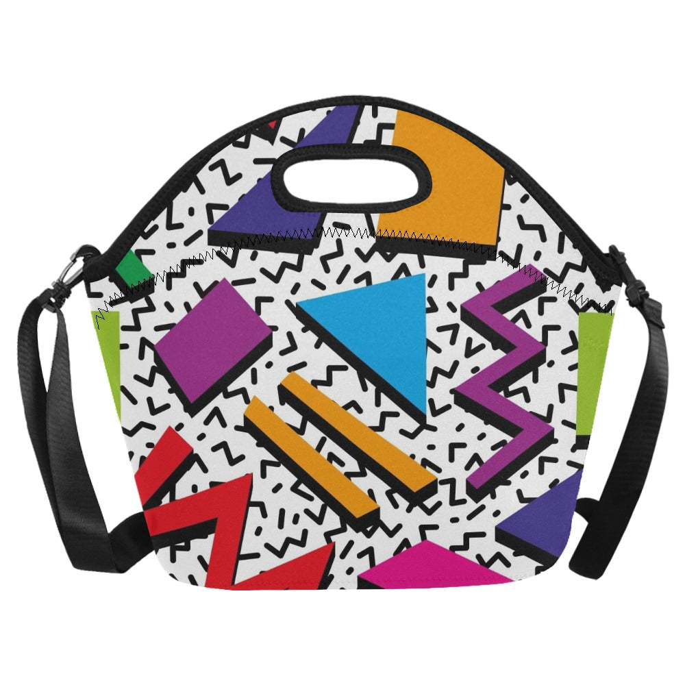 Graphic 80's Neoprene Lunch Bag/Large (Model 1669) Neoprene Lunch Bag Printed Offshore Retro