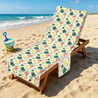 Pineapple Tropical Beach Chair Towel Cover with Side Pockets