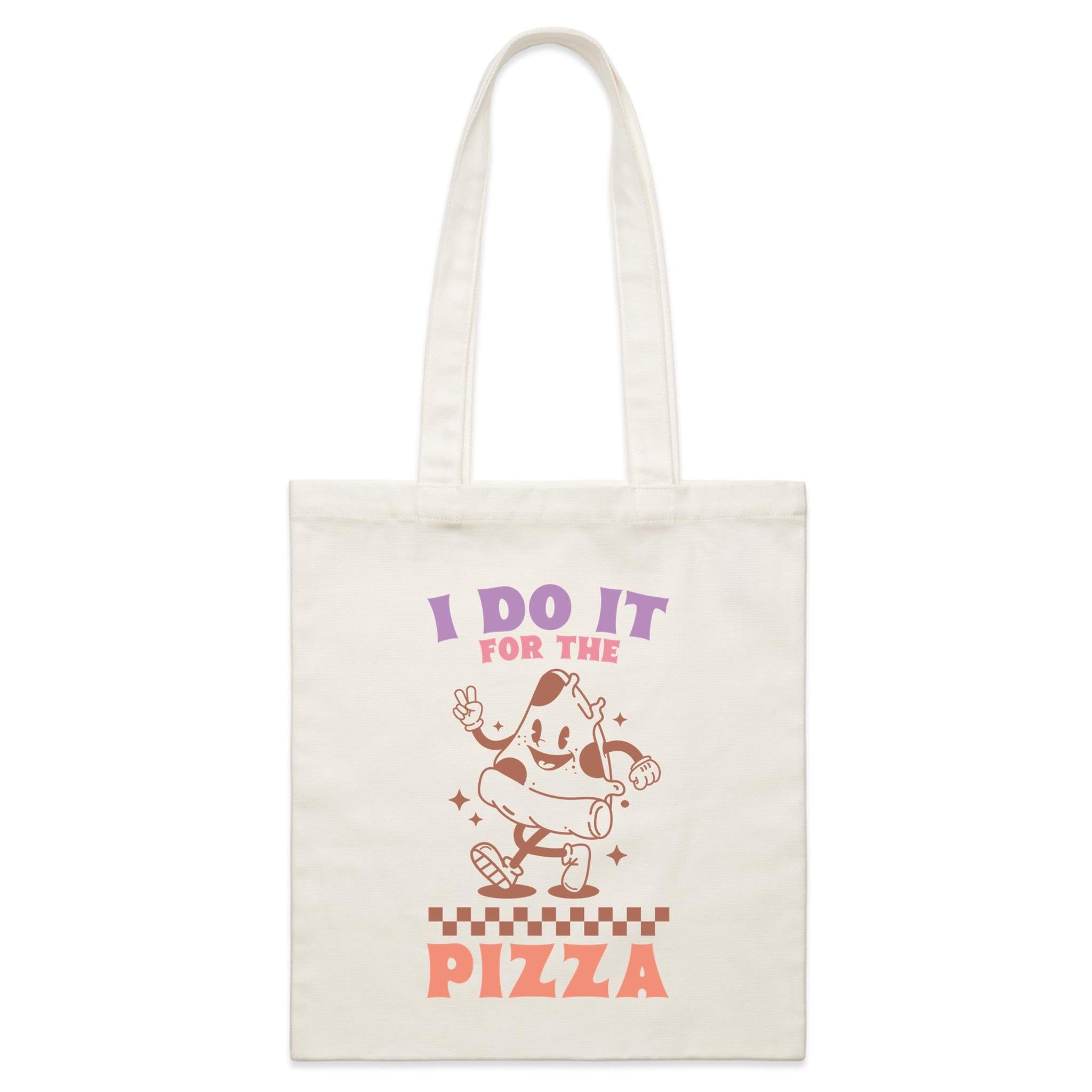I Do It For The Pizza - Parcel Canvas Tote Bag Default Title Small Tote Bag Fitness Food Printed In Australia