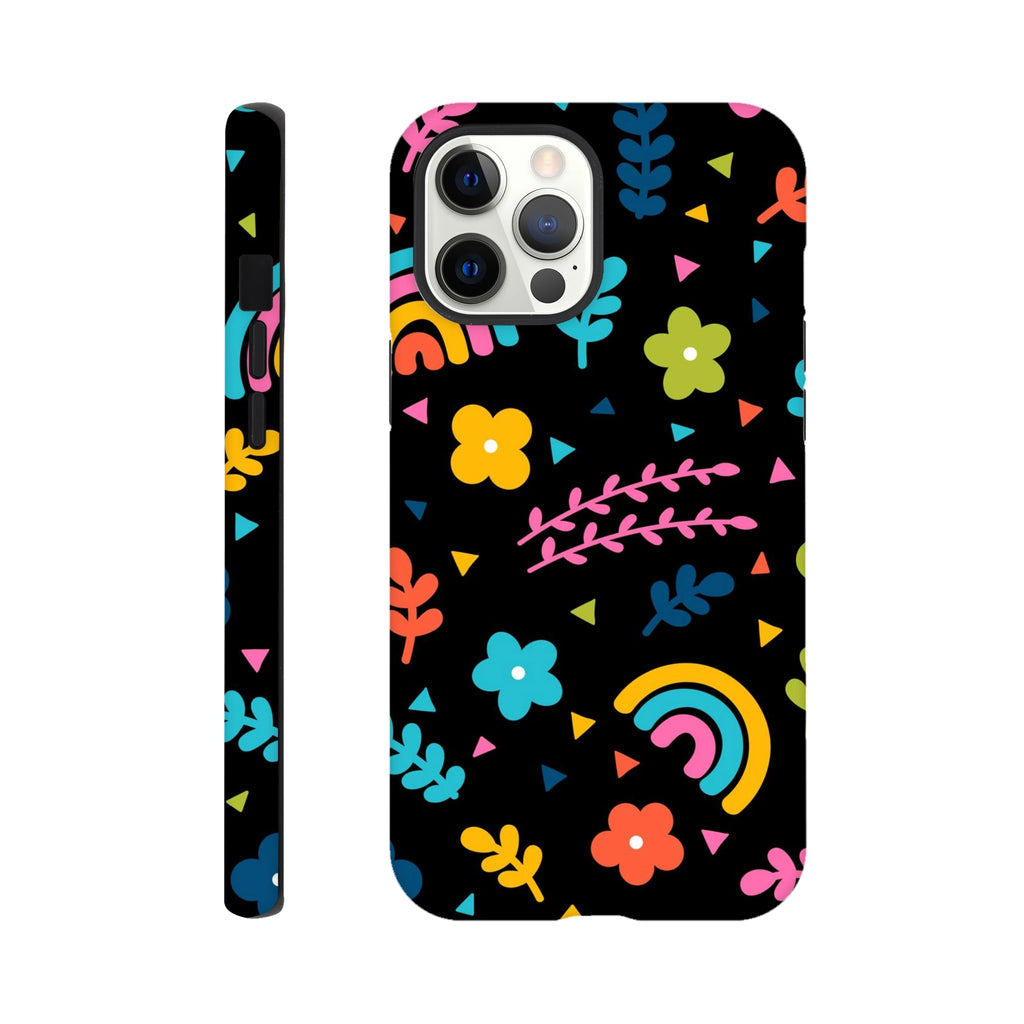 Bright Rainbow And Flowers - Apple iPhone Tough case iPhone 12 Pro Max iPhone Tough Case Globally Fulfilled Plants