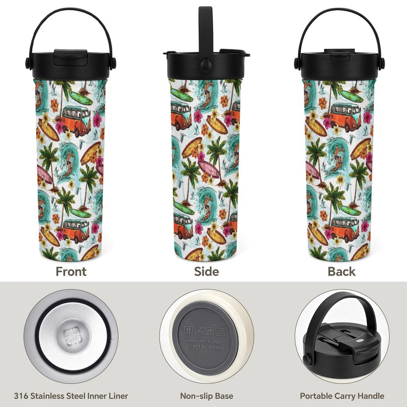 Surfing Safari 20oz Tea Tumbler with Carry Handle