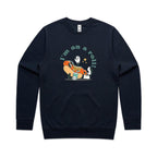 Hot Dog, I'm On A Roll - AS Colour Stencil Crew Navy Sweatshirt Food Printed In Australia