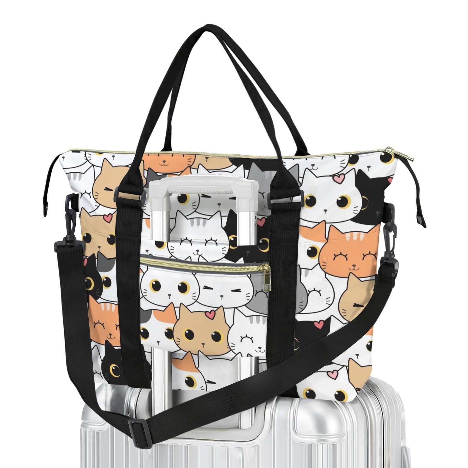 Cute Cartoon Cats Duffle Bag-Simple (Model 1715) One Size Duffle Bag-Simple (1715)