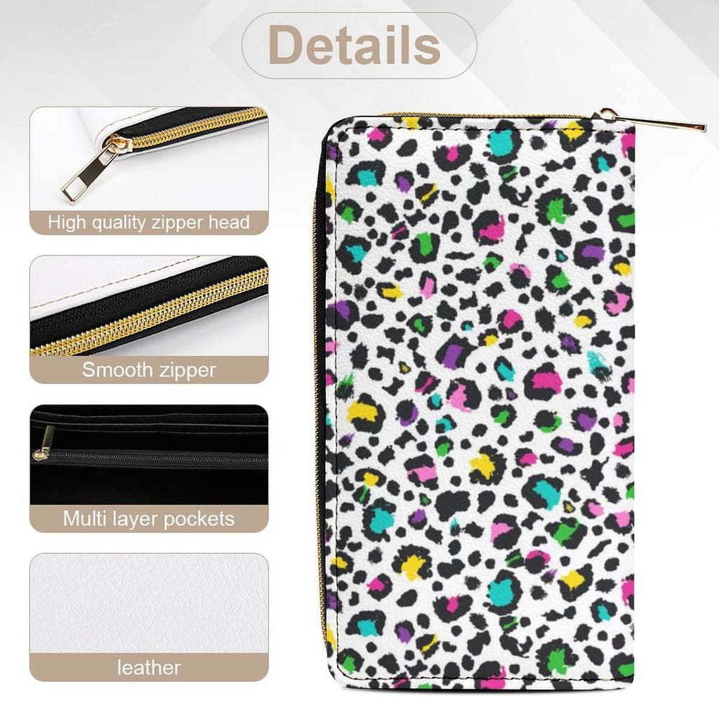 Leopard Print In Colour -  PU Leather Wallet