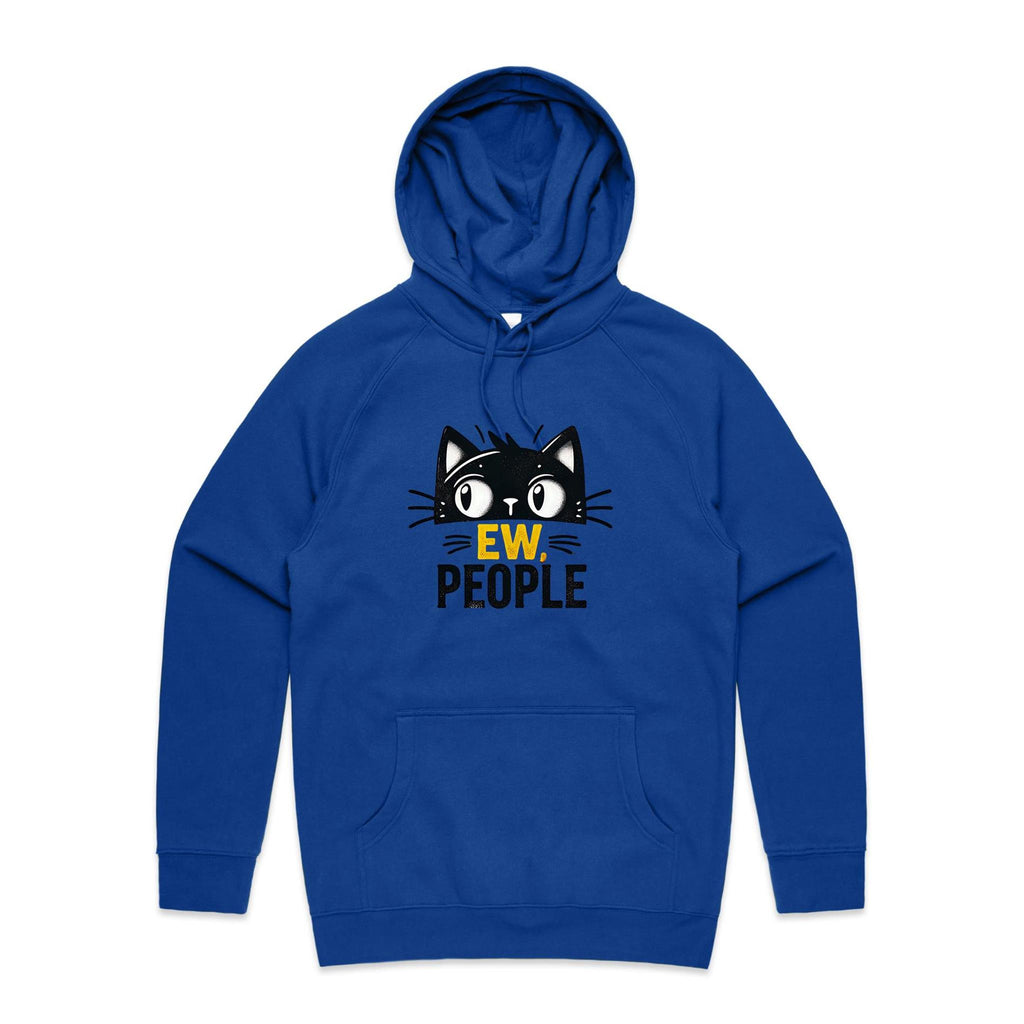 Ew People, Cat - Mens Hoodie Bright Royal Mens Hoodie animal Printed In Australia
