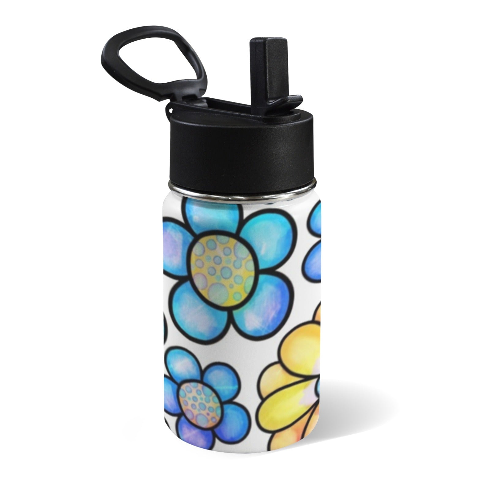 Simple Flowers 12oz Kids Water Bottle with Straw Lid