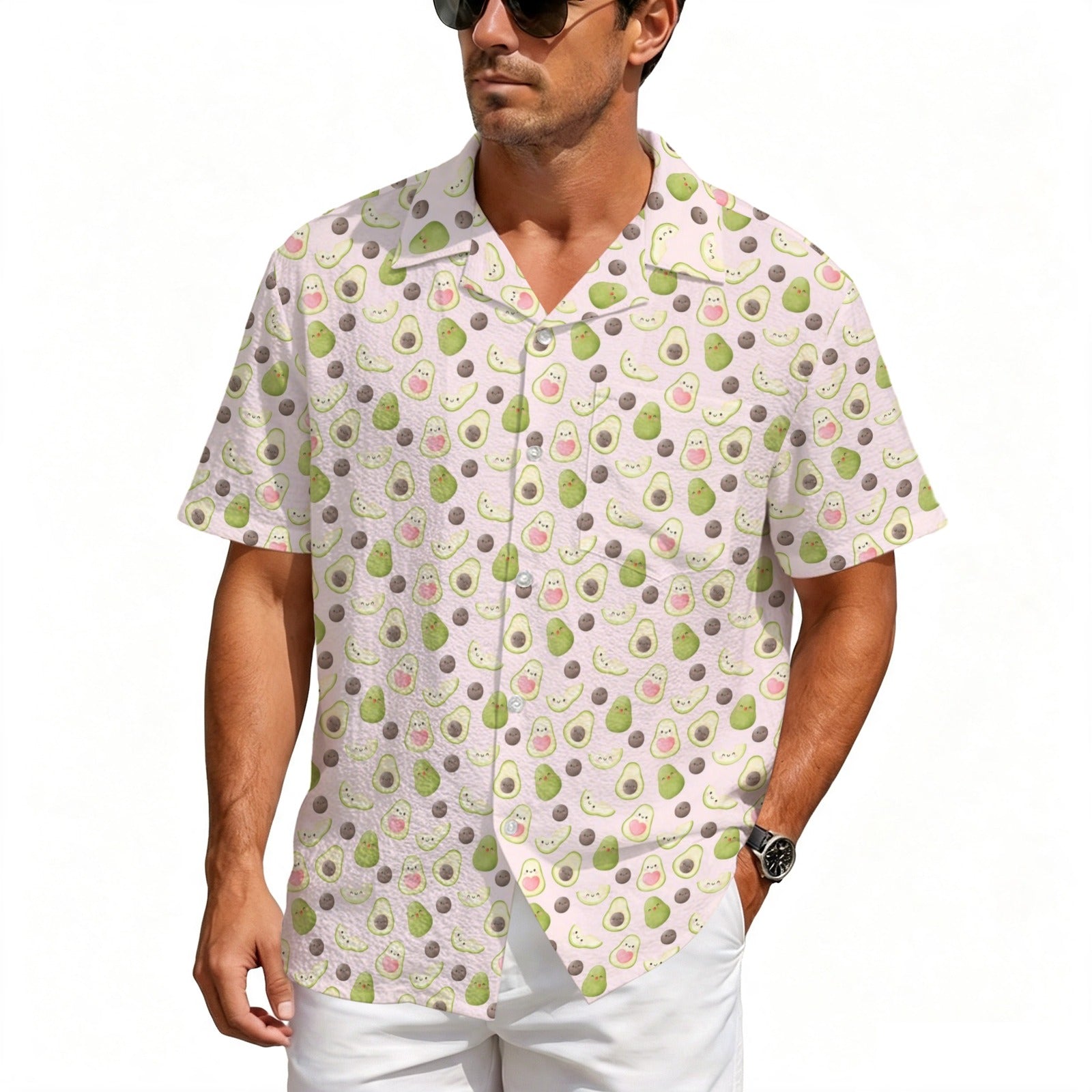 Avocado Love Men's Crinkle Hawaiian Shirt