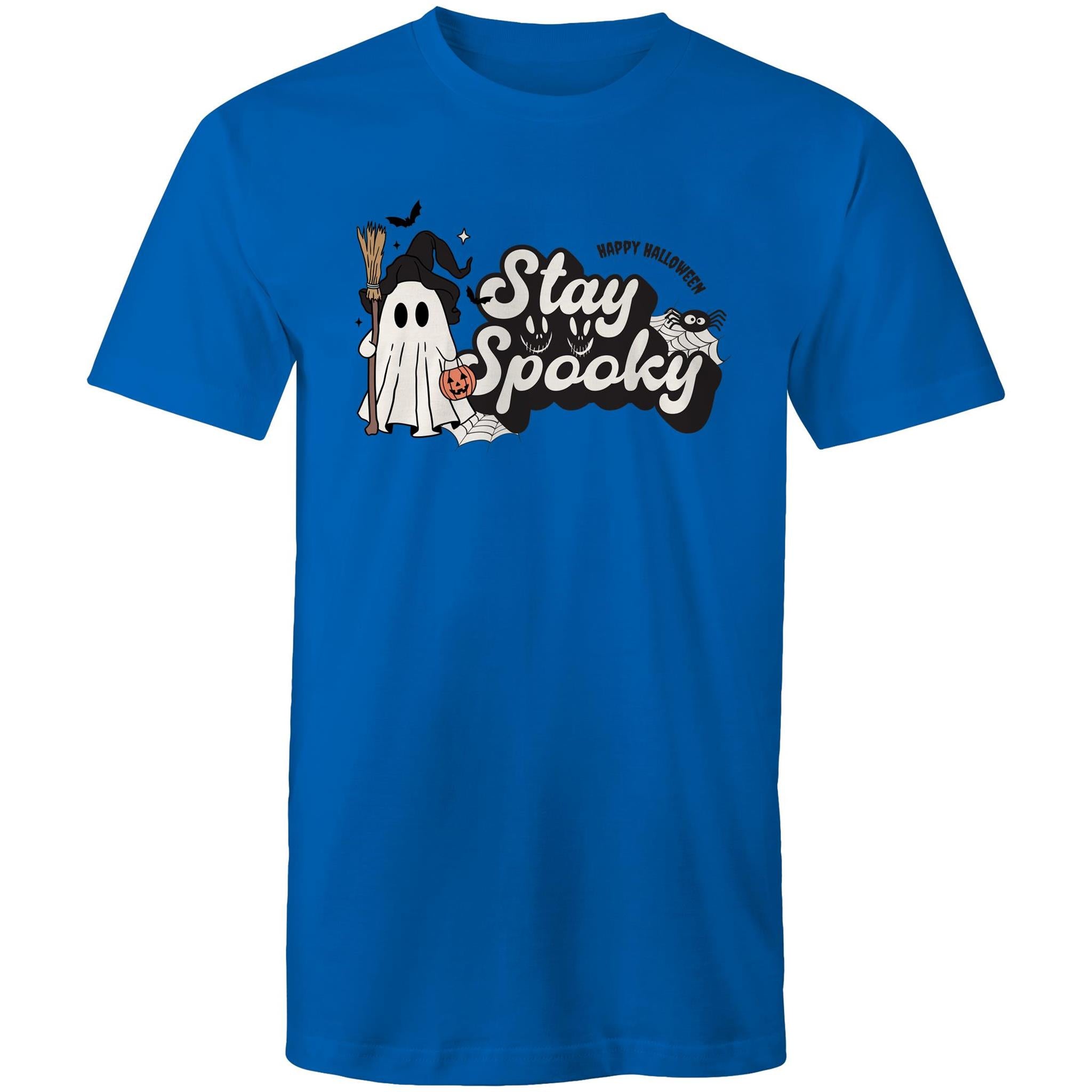Stay Spooky, Halloween - Mens T-Shirt Bright Royal Mens T-shirt Halloween Printed In Australia