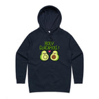 Holy Guacamole, Pregnant Avocado - Womens Hoodie Navy Womens Hoodie Food Printed In Australia