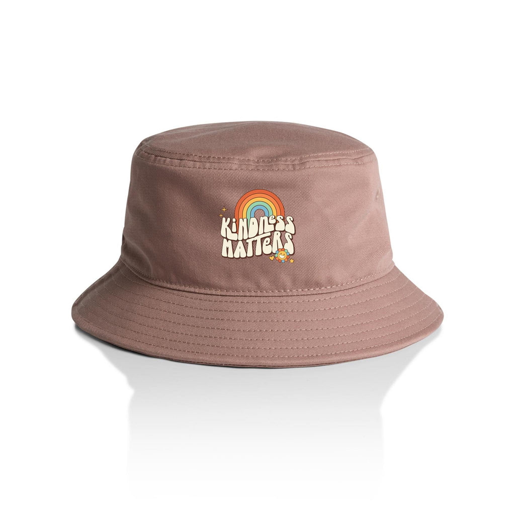 Kindness Matters - AS Colour Bucket Hat Hazy Pink One Size As Colour Bucket Hat Kindness Printed In Australia