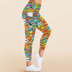 Comic Book 2 - Women's High Waist Pockets Yoga Leggings