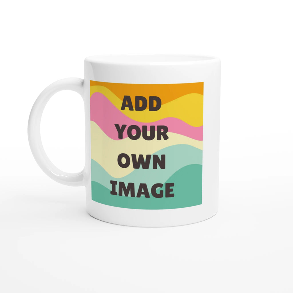 Personalised - Add Your Own Image - White 11oz Ceramic Mug with Colour Inside Ceramic White Personalised 11oz Mug Customise Globally Fulfilled Personalise
