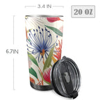 Native Flora - 20oz Mobile Tumbler with Lid (Black Lock) 20oz Travel Mug Plants Printed Offshore