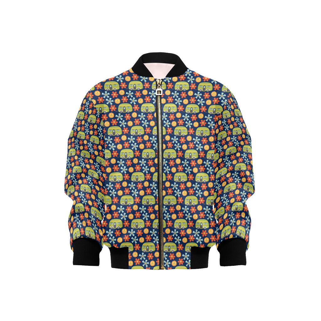 Hippie Caravan Kids Bomber Jacket XL Kids Bomber Jacket Printed Offshore Retro