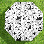 Black And White Dogs - Semi-Automatic Foldable Umbrella (Model U12) Semi-Automatic Foldable Umbrella (U12)