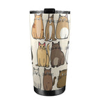 Lots Of Cats - 20oz Mobile Tumbler with Lid (Black Lock) 20oz Travel Mug animal Printed Offshore