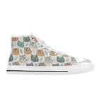 Cute Cat Faces Women's High Top Canvas Shoes Womens Classic High Top Shoes animal Printed Offshore