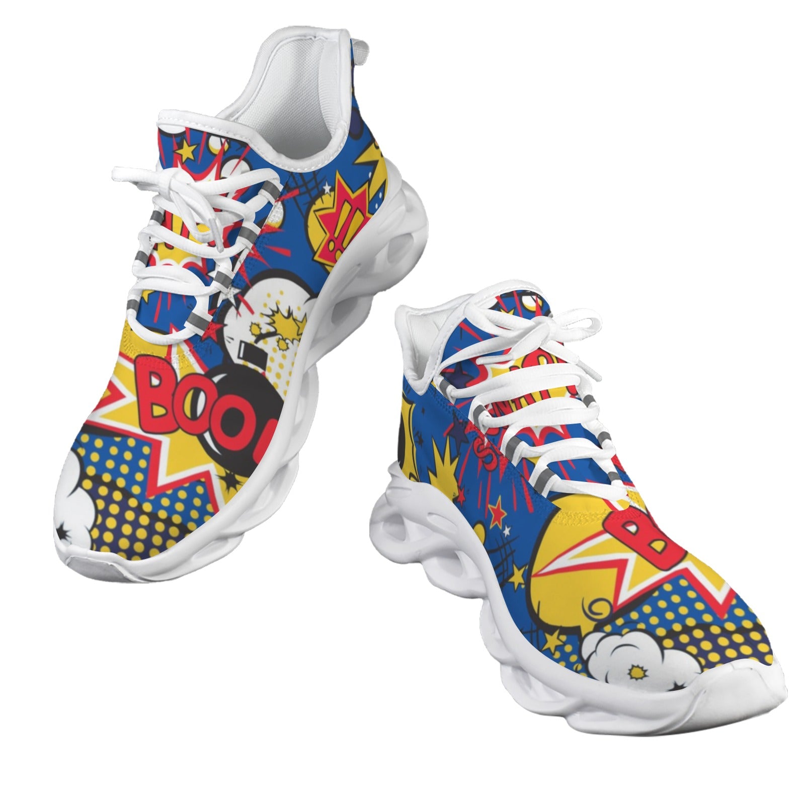 Blue Comic Book Women's Twisted Sole Sneakers