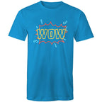 Wow, Comic Book - Mens T-Shirt Arctic Blue Mens T-shirt comic Printed In Australia
