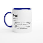 Dad Definition - White 11oz Ceramic Mug with Colour Inside Ceramic Blue Colour 11oz Mug Dad Globally Fulfilled