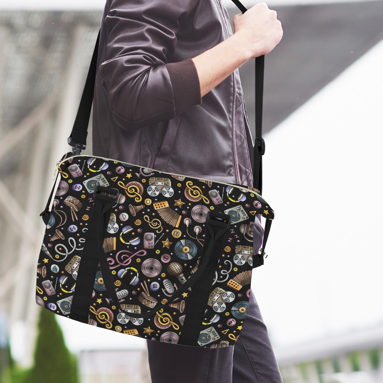 Retro Music Mix Duffle Bag-Simple (Model 1715) Duffle Bag-Simple (1715)