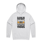 Please Be Patient, I'm From The 1900's Men's AS Colour Hoodie White Marle Mens Hoodie Music Printed In Australia Retro