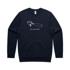 Stay Grounded, Coffee Portafilter AS Colour Stencil Crew Sweatshirt Unisex Navy Sweatshirt Coffee Printed In Australia