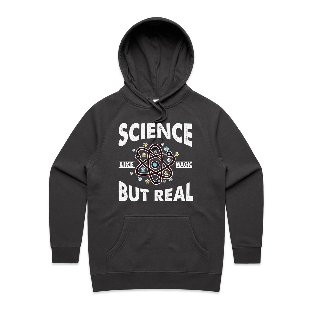 Science, It's Like Magic But Real Women's AS Colour Hoodie Coal Womens Hoodie Printed In Australia Science