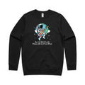 All We Need Is Love, Peace And A Little Space AS Colour Stencil Crew Sweatshirt Unisex Black Sweatshirt Printed In Australia Space