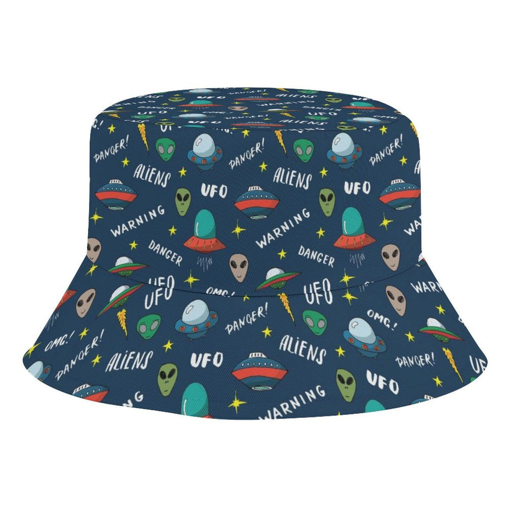 UFO's And Aliens Kids Bucket Hat black Kids Bucket Hat Printed Offshore Sci Fi