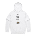Life Begins After Coffee - Mens Hoodie White Mens Hoodie Coffee Printed In Australia