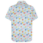 Abstract Cute Flowers Women's Short-Sleeve Button Up Shirt