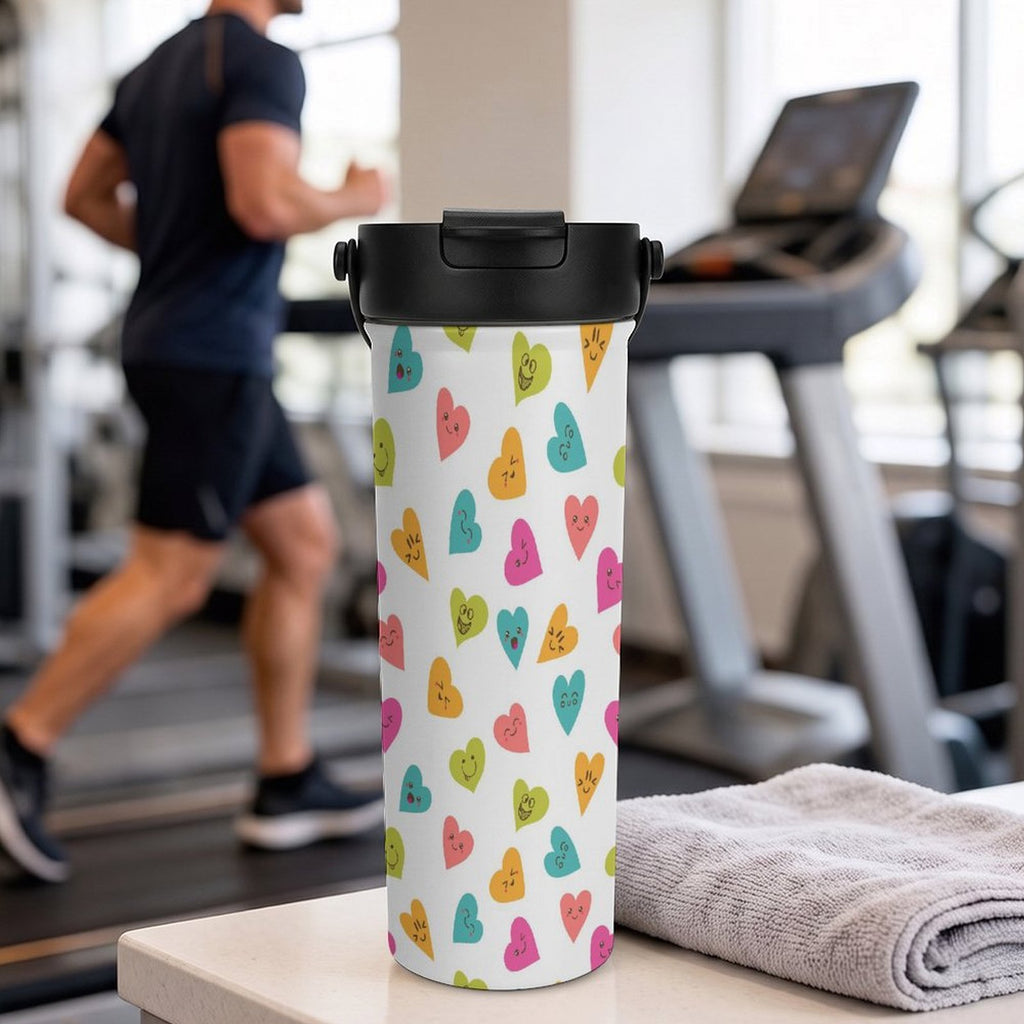 Happy Hearts 20oz Tea Tumbler with Carry Handle