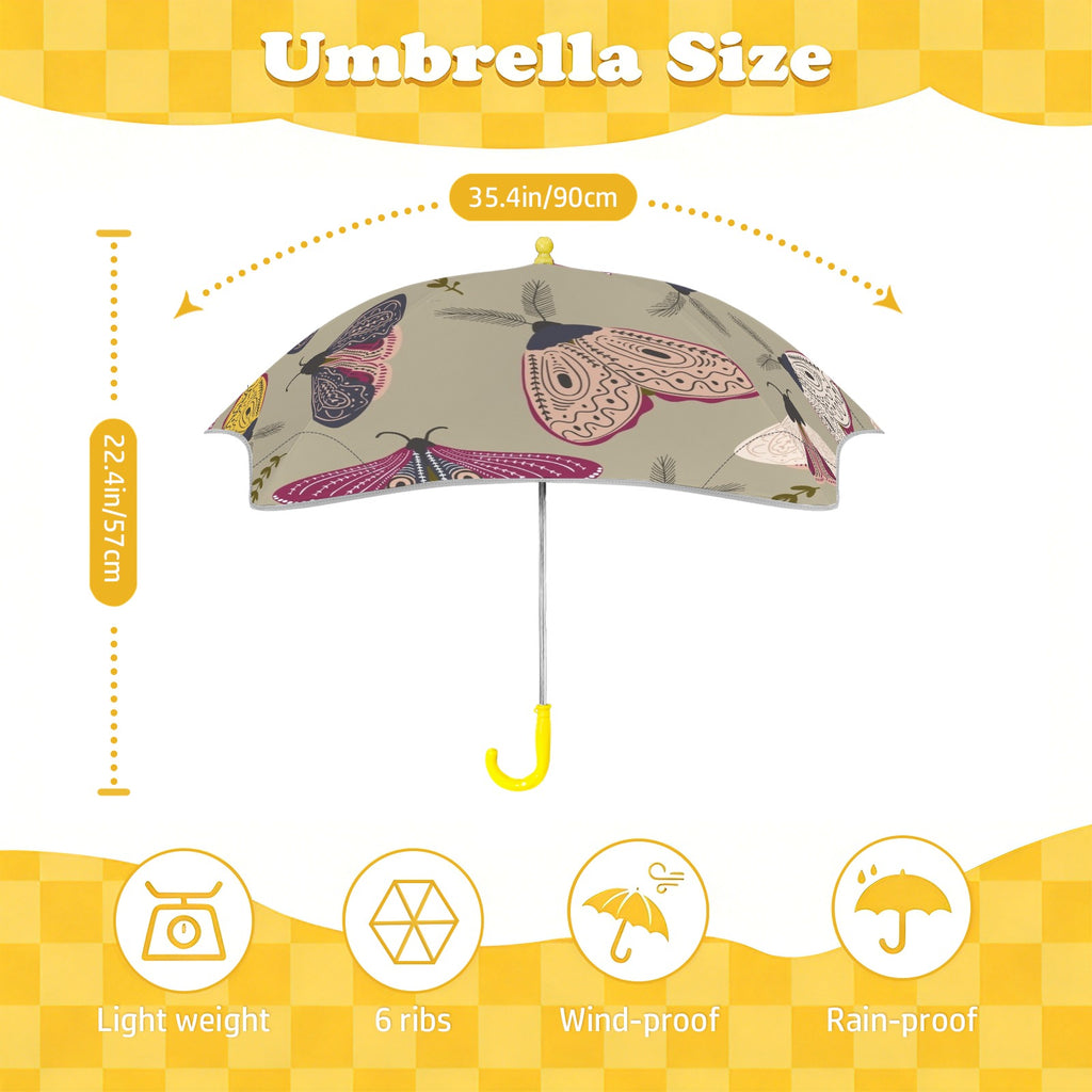 Pretty Moths Kids Safe Round Corner Umbrella