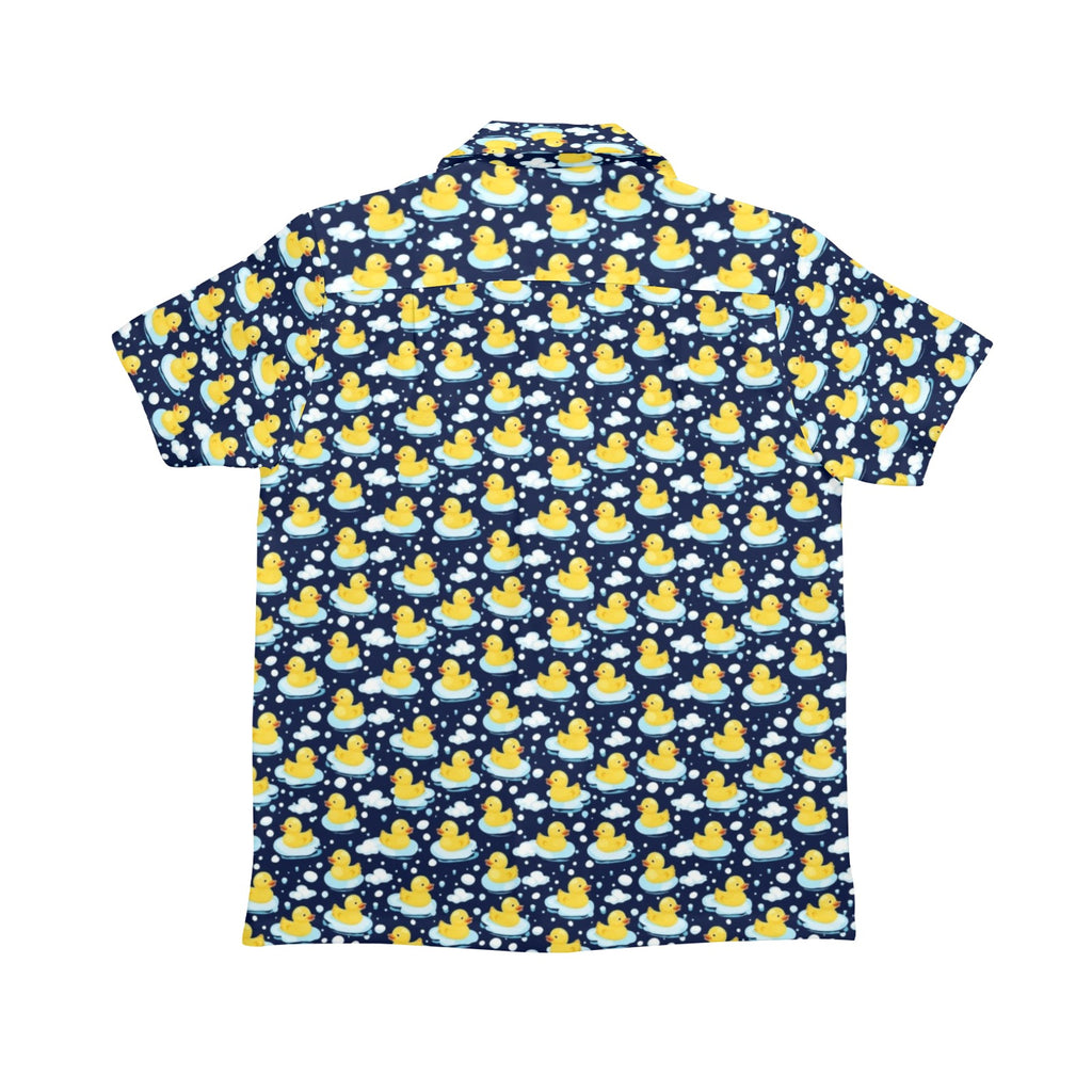Rubber Ducks On Dark Senior Kid's Hawaiian Shirt Senior Kids Hawaiian Shirt 8-15 animal Printed Offshore